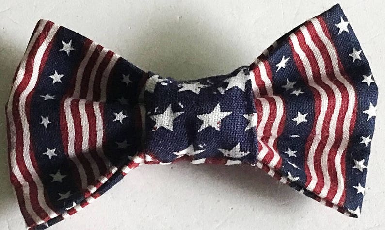 4th of July Striped Patriotic Bow Tie Collar for Male Dog or - Etsy
