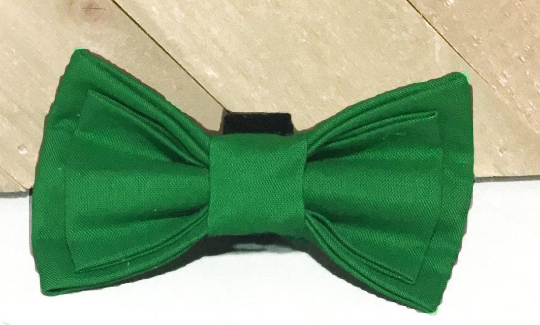 Solid Green Bow Tie For Male Cat & Dog Collar/Attachable Accessory Pets