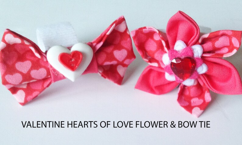 Heart Valentine's Day Collar with Bow Tie for Dogs and Cats image 4