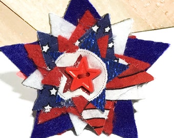 Red, White and Blue Patriotic Star Accessory for Dog or Cat Collar