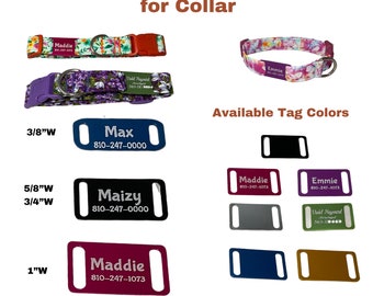 Slide On Personalized Id Tags for Dogs and Cats- Engraved with Name and Phone Number - Variety of Colors