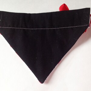 Valentines Day Hearts & Flowers Over the Collar Embroidered Bandana for Dogs and Cats with Ribbon Bow image 2