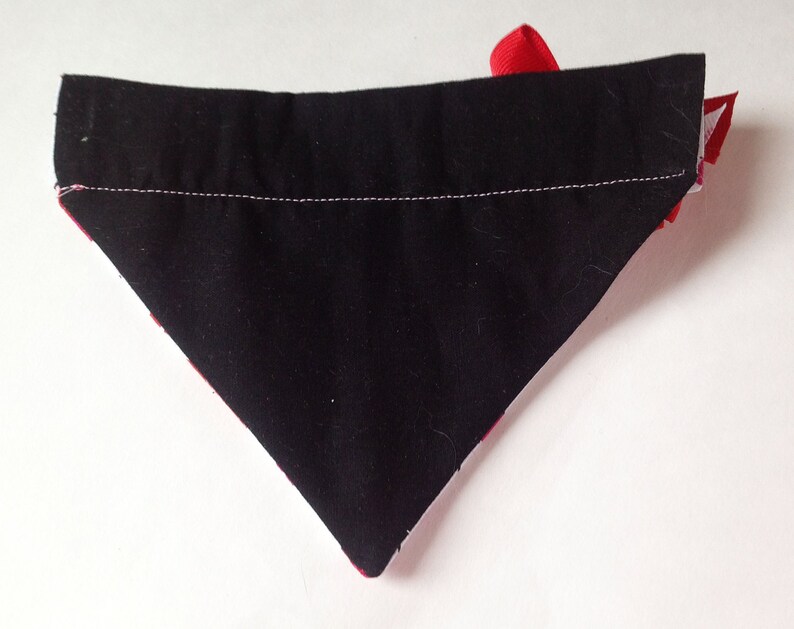 Valentines Day Hearts & Flowers Over the Collar Embroidered Bandana for Dogs and Cats with Ribbon Bow image 2