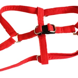 Solid Red Step In Dog or Cat Adjustable Harness for Casual Wear//Matching 5 Ft Leash Option//XS/S/M/L