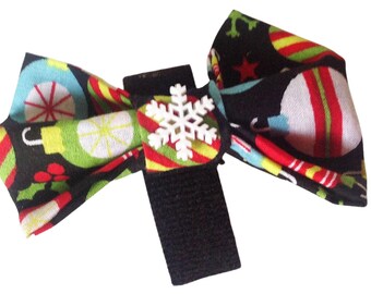 Christmas Ornaments Bow Tie for Male Dog or Cat -Attachable Accessory for Collar - Holiday Pet Bows