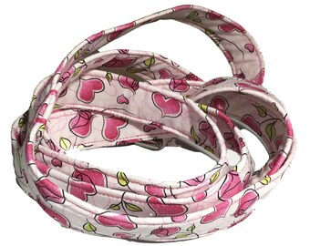Pink Hearts & Tulips Girl Dog Leash for Daily Casual Walks, Valentine’s Day Leashes, Hand Made