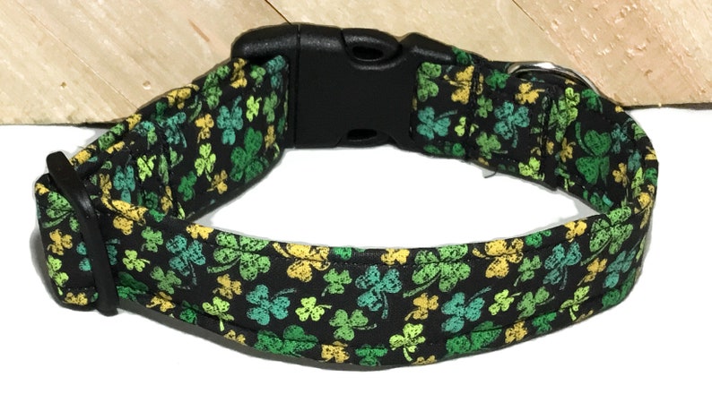 St. Patrick's Day Shamrock Collar with Bow Tie or Flower for Dogs and Cats / Buckle or Martingale/ Metal Buckle Upgrade / Leash Upgrade image 9