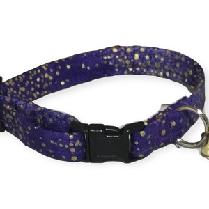 Purple and Gold Breakaway Cat Collar with Bell