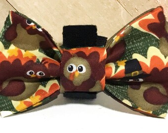 Thanksgiving Turkey Bow Tie For Dogs and Cats/ Attachable Pet Accessory /XXS-XL