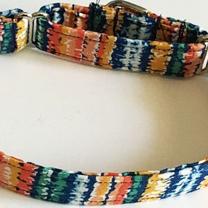 Blue and Orange Striped Summer Slip On Martingale Collar for Your Pup