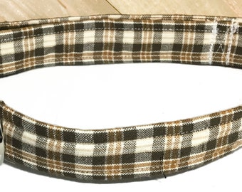 Brown & Beige Plaid Collar for Male Dog or Cat