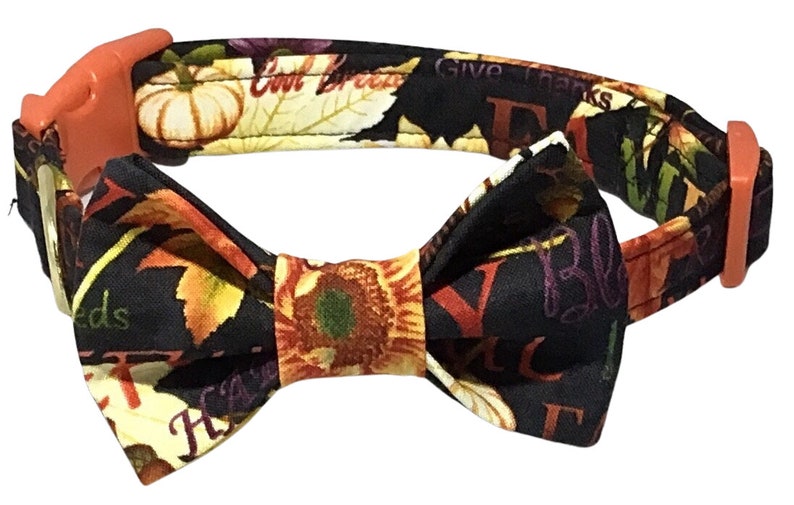 Fall Thanksgiving Collar and Bow tie Set for Dogs and Cats image 1