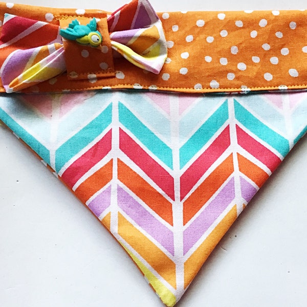 Colorful Over the Collar Chevron Bandana for Dogs and Cats