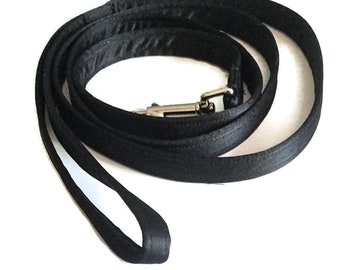 Black Satin Leash for Wedding or Special Events / 1 Ft to 6 Ft Dog Leash
