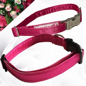 Hot Pink Satin Wedding Collar & Special Events Collar for Dogs and Cats