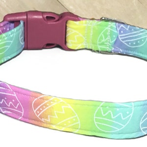 Rainbow Easter Egg Dog & Cat Collar Seasonal Spring Pet Accessory-Buckle, Breakaway, Martingale Available image 3