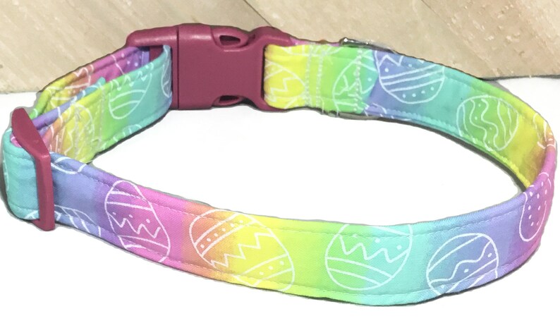 Rainbow Easter Egg Dog & Cat Collar Seasonal Spring Pet Accessory-Buckle, Breakaway, Martingale Available image 3