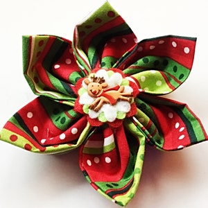 Reindeer Christmas Flower for Dog and Cat Collar image 2