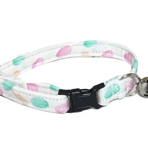 White Mochi Dessert Breakaway Cat Collar with Bell Name Personalization, Mochi Flower or Bow Tie Upgrades image 4