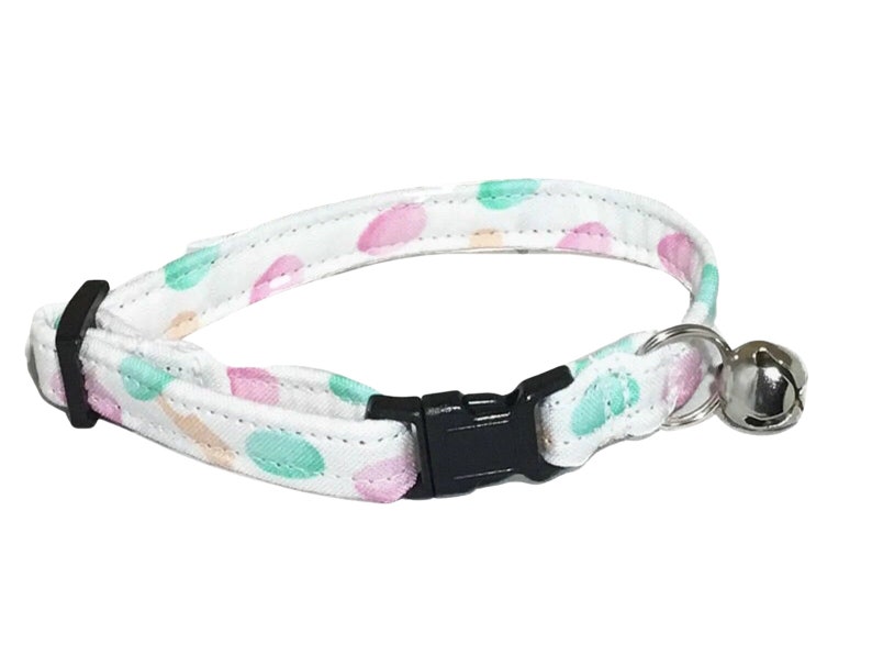 White Mochi Dessert Breakaway Cat Collar with Bell Name Personalization, Mochi Flower or Bow Tie Upgrades image 4