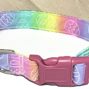 Rainbow Easter Egg Dog & Cat Collar Seasonal Spring Pet Accessory-Buckle, Breakaway, Martingale Available image 2