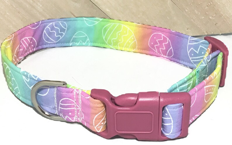 Rainbow Easter Egg Dog & Cat Collar Seasonal Spring Pet Accessory-Buckle, Breakaway, Martingale Available image 2