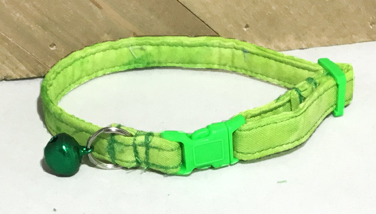 Bright Green Cat Collar with Neon Green Plastic Breakaway Etsy