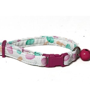 White Mochi Dessert Breakaway Cat Collar with Bell Name Personalization, Mochi Flower or Bow Tie Upgrades image 2