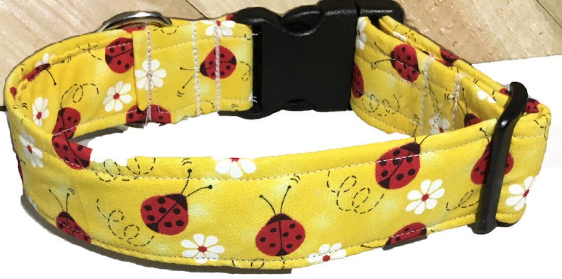 Lady Bug Collar With Daisies for Dogs & Cats With Yellow Etsy