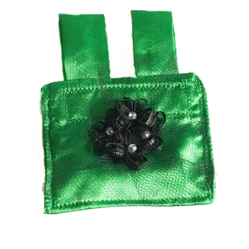 Emerald Green and Black Wedding Ring Bearer Pouch for Dog or Cat Collar image 1