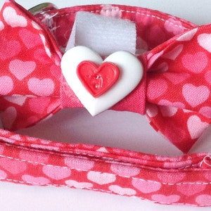 Heart Valentine's Day Collar with Bow Tie for Dogs and Cats image 1