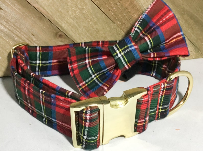 Tartan Plaid Christmas Bow Tie for Male Dogs and Cats Etsy