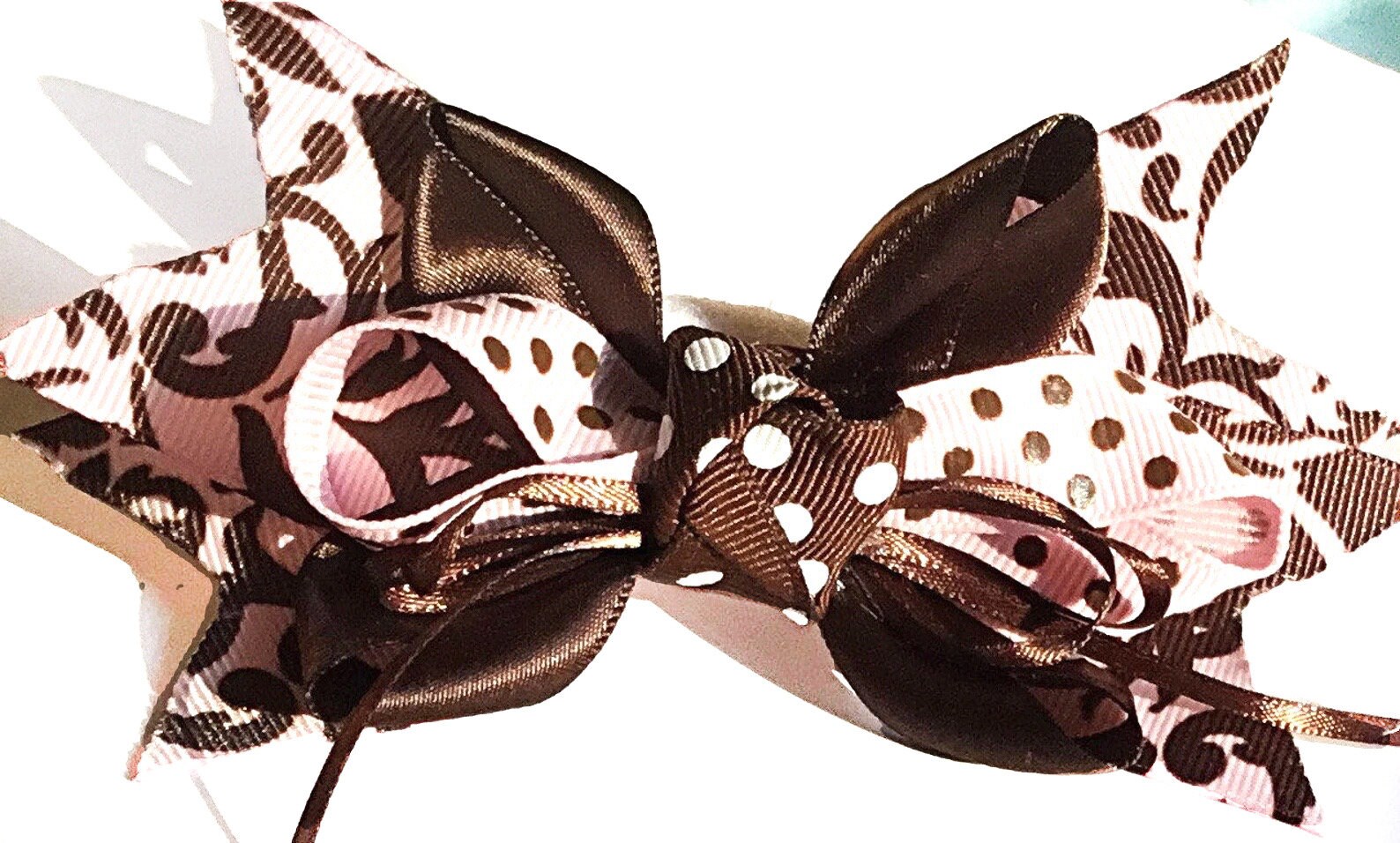 Pink & Brown Polka Dot Bow for Girl Dog or Cat Collar Etsy