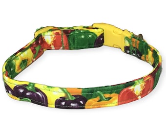 Adjustable Bell Pepper Collar for Dogs and Cats - Choose Between a Yellow Buckle or Martingale Style