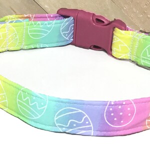 Rainbow Easter Egg Dog & Cat Collar Seasonal Spring Pet Accessory-Buckle, Breakaway, Martingale Available image 1