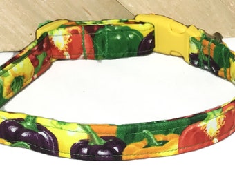 Bell Pepper Collars for Dog or Cat/  Red Orange Yellow Green Pepper Collar