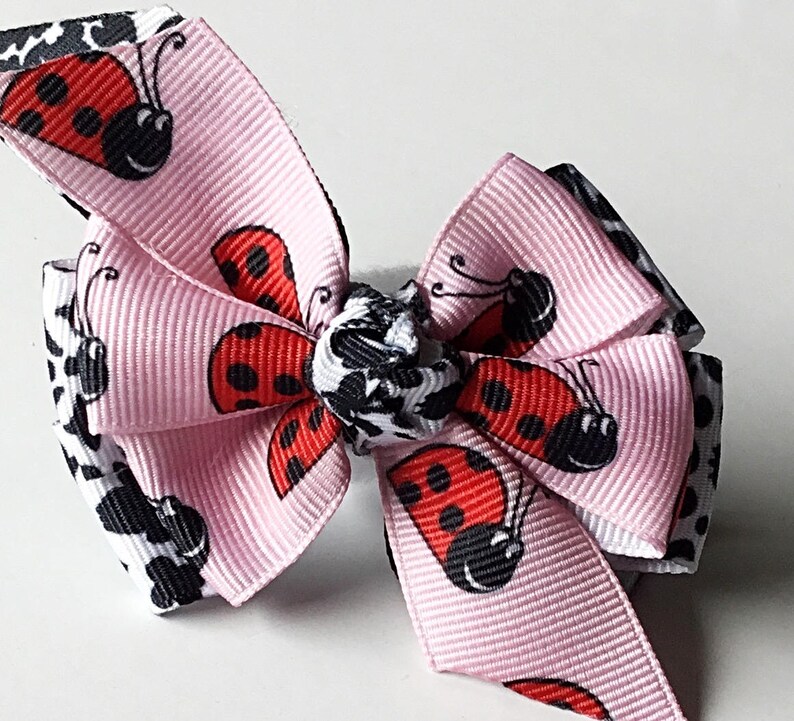Black White Pink Red Lady Bug Ribbon Bow for Dog or Cat Collar | Etsy