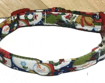 Snowman Christmas Collar for Dogs and Cats in Buckled or Martingale Style