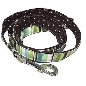 Blue, Brown and Green Striped Dog Leash , 1 Ft to 6 Ft Lengths