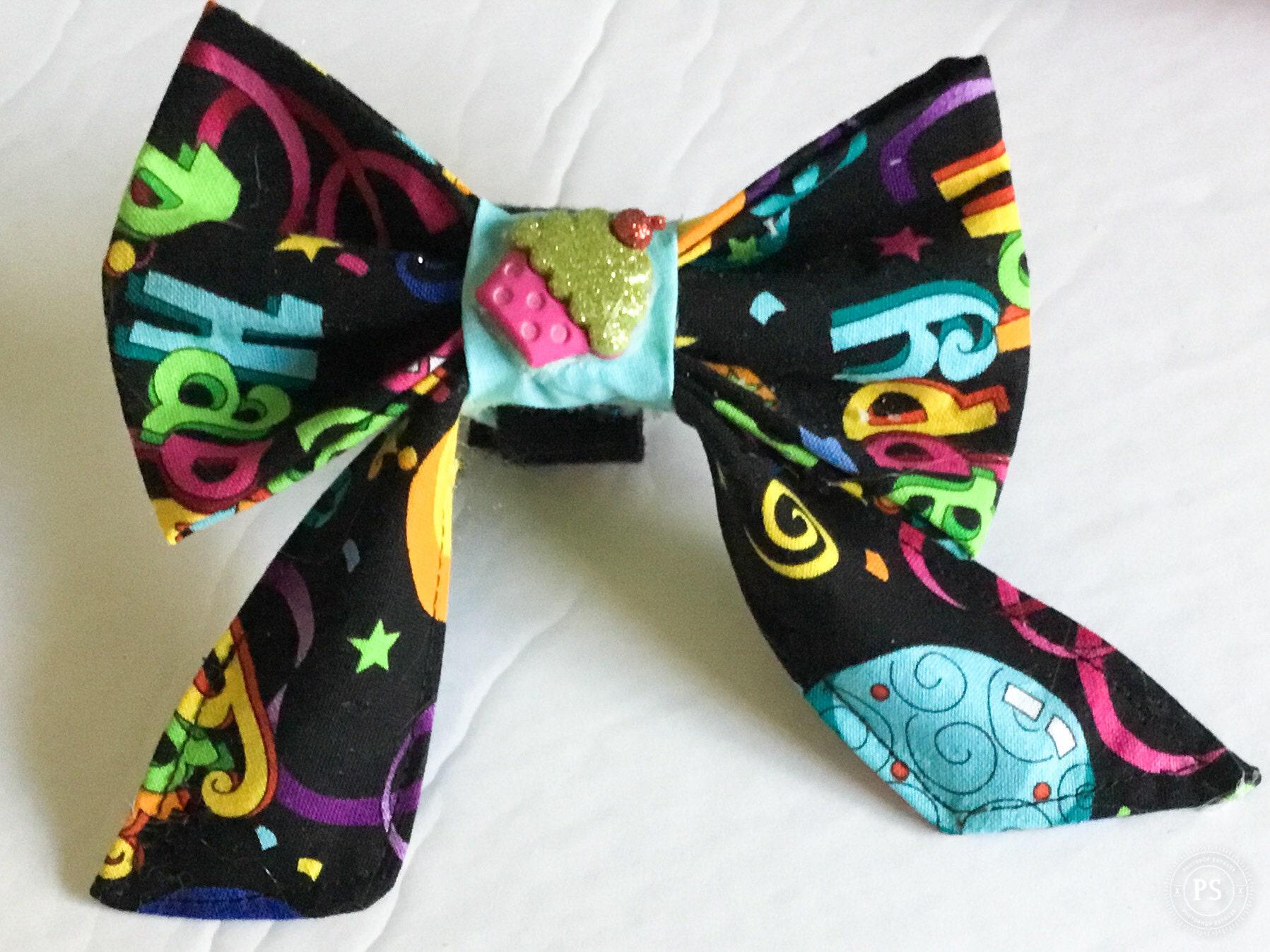 Birthday Bow For Dog Or Cat Collar // Attachable Xxs - Xl