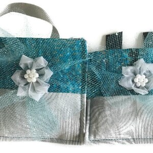 Gray & Teal Ring Bearer Wedding Pouch for Dog or Cat image 3