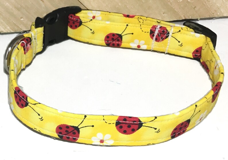 Lady Bug Collar With Daisies for Dogs & Cats With Yellow Etsy