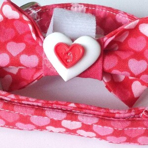 Heart Valentine&#39;s Day Collar with Bow Tie  for Dogs and Cats-