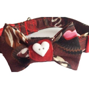Valentine Candy Bow Tie Collar for Male Dog or Cat Chocolate Brown Pet Accessory image 1