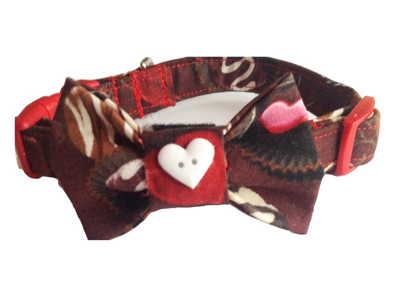 Valentine Candy Bow Tie Collar for Male Dog or Cat Chocolate Brown Pet Accessory image 1