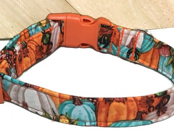 Orange Fall Thanksgiving  Pumpkin Grapes, & Leaves Collar for Dogs or Cats