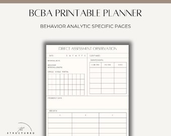 Planificador imprimible BCBA (diseño minimalista)