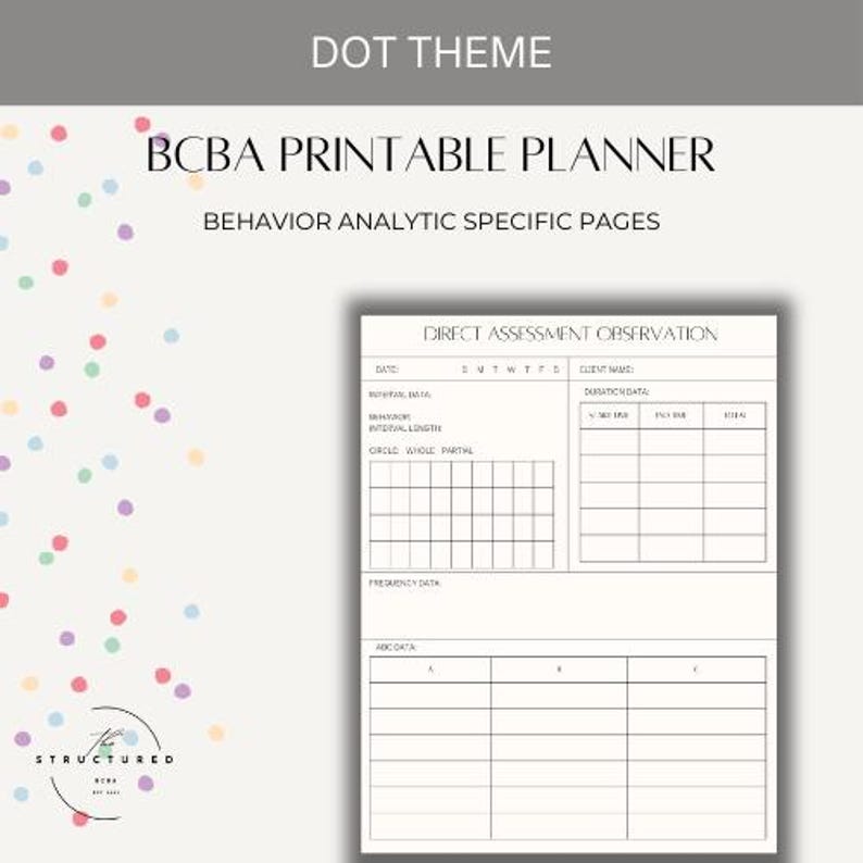 BCBA Printable Planner (dot Design) - Etsy