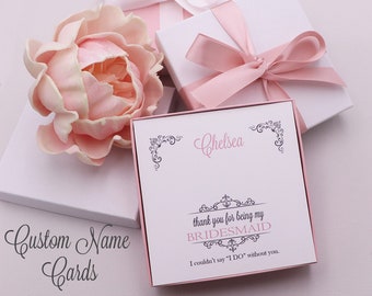 Jewelry Gift Box, Personalized Jewelry Card Box Set, Custom Jewelry Cards, Bridesmaid Jewelry Gift Box Set, Bridal Party Cards