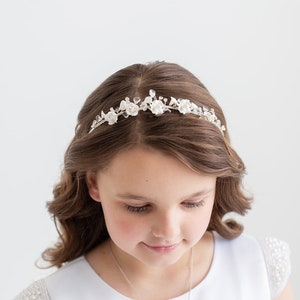 Rhinestone Crystal flower girl headpiece, wedding tiara, Flower Girl Tiara, Flower Girl Headpiece, Addyson Flower Girl Tiara image 1